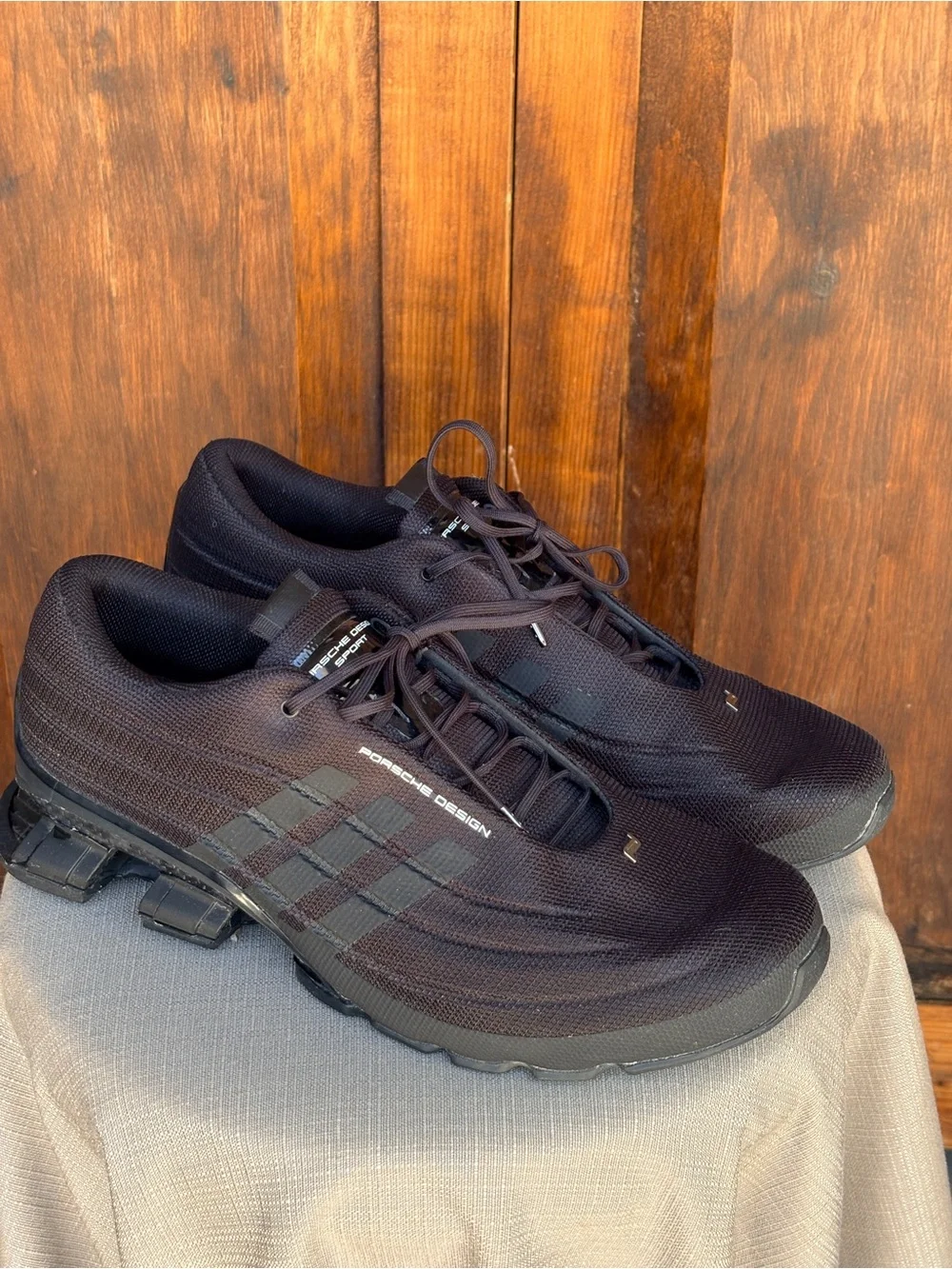 Porsche Design Black Knit Sneakers Athletic Running Shoes Men’s NWOT size 10